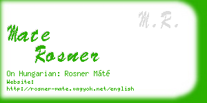 mate rosner business card